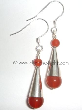 Carnelian & Silver Earrings